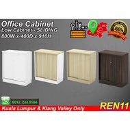 Office Cabinet - Solid File Low Cabinet SLIDING with LOCK - 2 LEVEL - 800W x 400D x 910H