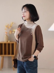 Super-Life เสื้อตัวในปกคอครึ่งตัวกำมะหยี่เดอลอง