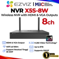 NVR EZVIZ X5S-4W 4 8 Channel 3K 5MP Onvif - NVR 4CH 8CH Smart CCTV Wifi Wireless Camera Smart IP Hik