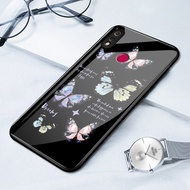 Casing hp For Realme 3 3i Y2K Style Butterfly Colorful Hardcase Glass Case Silicone Cesing selfie Ke