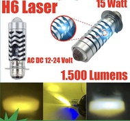 LAMPU LED H6 LASER HI LO LAMPU UTAMA MOTOR LED LASER H6 BERKUALITAS DAN SUPER TERANG H6 LASER 2 COLO