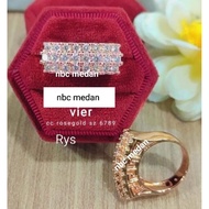 No fading Genuine vier emerald diamond ring equivalent to European diamond plated titanium, flash th