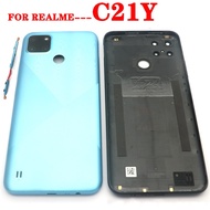 Back Housing for Oppo Realme C21Y Back Door Housing Battery Cover with Main Camera Lens Side Power B