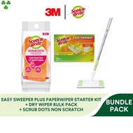 3M™ Scotch-Brite™ Easy Sweeper Plus Mop + Dry Disposable Cleaning Refill + Scrub Dots, Bundle Pack, 1 pc/pack