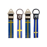 Swedish Flag Keychain Key Ring For Volvo R-Design c30 c40 c50 c70 s80 s40 s50 xc30 s90 xc40 xc60 xc7