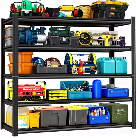 88" H X 47" W x 24" D Garage Shelving 5 Tier Storage Shelves Heavy Duty 3800LBS Adjustable Shelf Uni