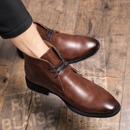 Business Men's Shoes Large Size Boots 47 High-Top Leather Shoes 48 Men's Shoes Oxford Shoes Retro Le