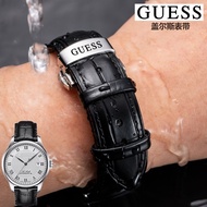 Suitable for guess Gayles watch belt cowhide genuine leather men and women double-press butterfly buckle bracelet accessories steel 20 22mm