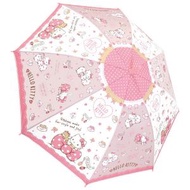 Japan Sanrio Hello Kitty 日版 雨傘 長遮 長傘 彎手柄 55cm 防風 雨具 戶外 便攜 凱蒂貓 2021年款 (粉紅+白)