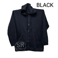 3XL-7XL+ PIT 35 INCH UNISEX  SWEATER HOODIES ZIP PLUSSIZE (BLACK)