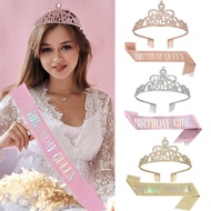 BIRTHDAY Party Crown Shoulder Strap Etiquette Belt HAPPY BIRTHDAY Alloy Party Headdress Hair Accesso