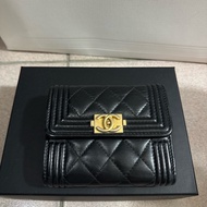 Chanel Boy Small Flap Wallet 香奈兒boy羊皮短夾