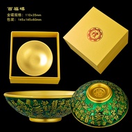 Enamel Colorful Gold Bowl Antique Ancient Method Casting Retro Gold Silver Copper Hundred Sons Thous