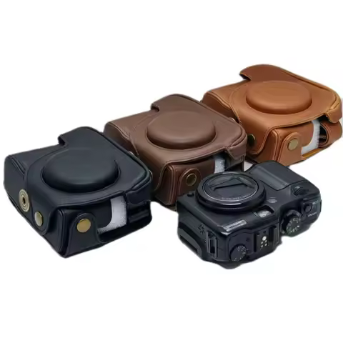 G12 G11 G10 PU Faux Leather Case Base Bag Protection Cover with Shoulder Strap for Canon G10 G11 G12