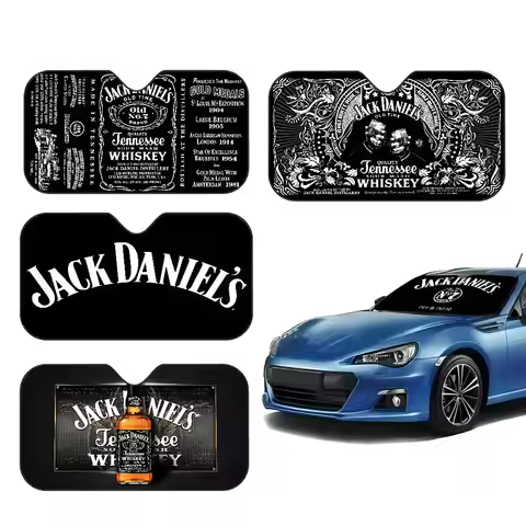J-Jack D-Daniels Car Sunshade Window Sunshade Sunblock Front Windshield Hood Interior Front Baffle D