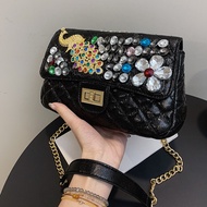 Diamond Crossbody Bags for Women Fanny Waist Bag Casual Zipper Shiny Chest Phone Pack Lady Shoulder bags small wallet bolsas