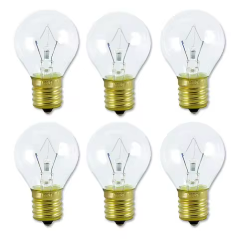 6 Packs 40 Watt E17 S11 Intermediate Base Original Replacement Bulbs for 14.5 Inch 20 Ounce 120V Lav