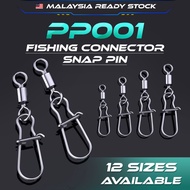 【MR.T】 10pcs Snap Swivel Pancing Anti Karat – Connector Kuat untuk Jigging Casting Kekili #5/#7/#10/