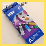 Barroco Acrylic Colour Paint Set / Economy Acrylic Paint Set (12 Colours / 12ml )