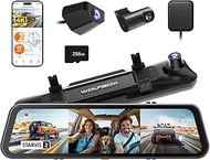 WOLFBOX G900 Tripro 3 Channel 4K Rear View Mirror Camera, STARVIS 2 IMX678 Night Vision, 4K+1080P+2.