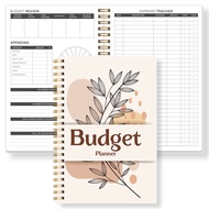 A5 Spiral Budget Planner Beige Botanical Cover Undated Monthly Budget Book Household Finance Income 