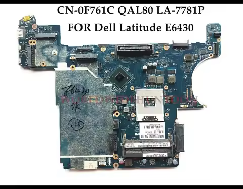 PCparts Used CN-0F761C For Dell Inspiron E6430 Laptop Motherboard F761C QAL80 LA-7781P SLJ8A HM77 PG