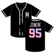 Jersey baseball bts baju olahraga softball atasan kemeja korea kpop jimin jin v rm korean hitam rain