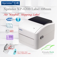 XPrinter XP-420B Thermal Shipping Air Waybill AWB & Barcode Label - Free Shipping Label / Label Tray