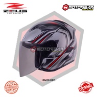 ZEUS GJ-627 METALLIC BLACK/RED BM29 (50% SMOKE VISOR)