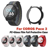 For Coros Pace 3 Case Bumper PC Hard Full Screen Protector Tempered Glass Protection Cover Frame bez