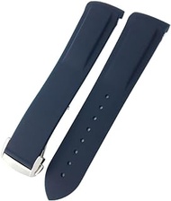 GANYUU Rubber Silicone Watchband 20mm 22mm For Omega Seamaster GMT Diver 300 Speedmaster Watch Strap (Color : Blue, Size : 20mm)