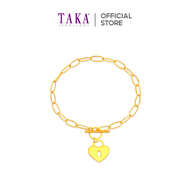 TAKA Jewellery 916 Gold Bracelet Links with Heart
