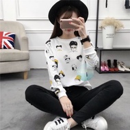 Yellow black cute icon long sleeve shirt