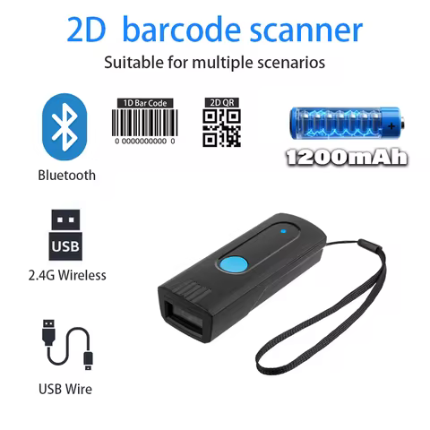 Mini Pocket Barcode Scanner Wireless Bluetooth Instant Upload or storage Mode Optional Support IOS A