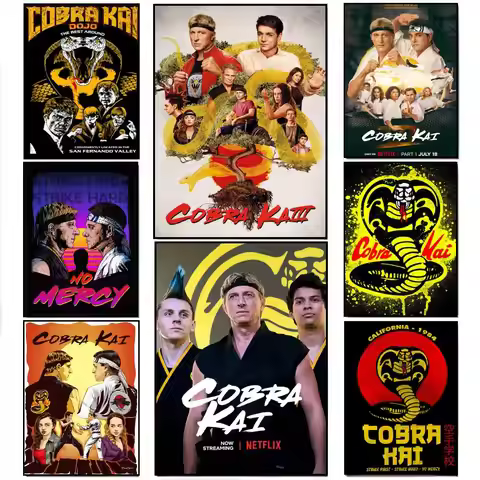 American kung fu comedy movies Cobra Kai Poster Poster HD Waterproof Wall Sticker Bar Living Room De
