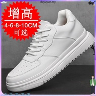 New Height Increasing Shoes for Men 10cm Invisible Elevator Sneakers White Leathe Sport Zapatillas D
