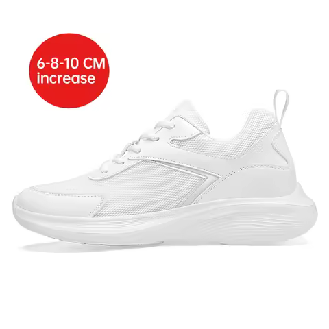 Men Fashion Height Increasing Sneakers Breathable Mesh Height Increase Shoes Microfiber Sole Comfort
