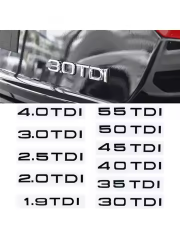 3D ABS Letters 2.0TDI 2.5TDI 3.0TDI 35TDI 40TDI 45TDI 50TDI Emblem for Audi A1 A3 A4 A5 A6 A7 A8 Q2 