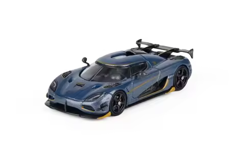 CMB Hot-Selling Classic 1:64 Agera RS Gold Phoenix Car Model Pre-sale, Body in Blue with Carbon Fibe