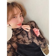 FF6035 _ [Full Nylon Version ️] 6035 #{ God of Layering} Gauze Crochet Light Lace Bottoming Shirt
