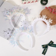 Christmas Snowflake Full Diamond Sequin Headband Holiday Party Ball Dress Up Headwear Atmosphere Pho