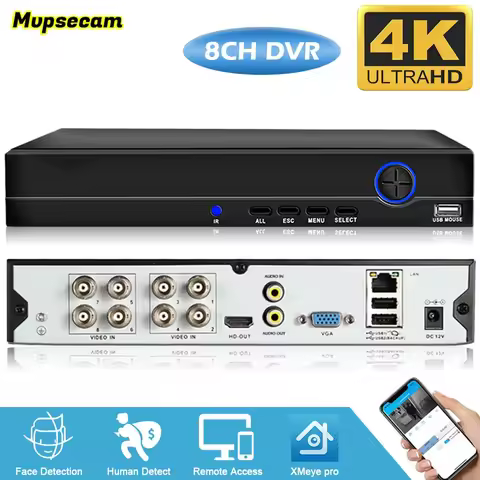 6IN1 8Channel Hybrid DVR 4K HD Definition Video Recorder For Analog AHD Camera 8MP 5MP Cameras Video