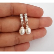 ( 074 ) Pure Silver Stud Earrings 926 Genuine Lombok Freshwater Pearls