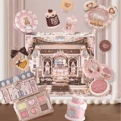 Flower Knows SWEETIE BEAR Makeup Box Gift Set All In One Perfume Shimmer Eye Shadow Palette Blush Li