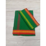 MEN'S TRADISIONAL COTTON COLORED VESHTI / DHOTI (Green)