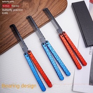 Spot goods New Product Butterfly Comb Not Edged Aluminum Handle Training Folding Knife CSGO Peripheral Game Butterfly Practice Knife Practice Tool
