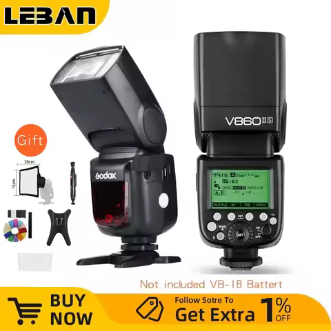 Godox Ving V860II V860II-C/N/S/F/O E-TTL HSS 1/8000 Speedlite Flash for Canon Nikon Sony DSLR Withou