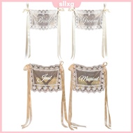 2Pcs Sheer Lace Wedding Chair Signs Wedding Aisle Seat Markers Reusable [sllxg.my]
