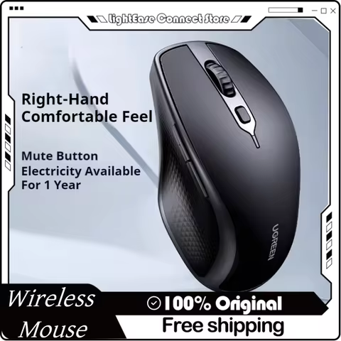 Ugreen Wireless Mouse Bluetooth Mute Bluetooth 5.0 2.4g 4000dpi Ergonomic Computer Office Esports Ga