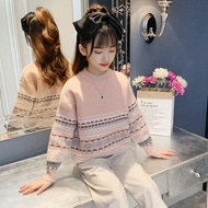 Korean cod Pullover Girls Sweater New Style Medium Large fashion Warm Winter Clothes Little Girl Ver